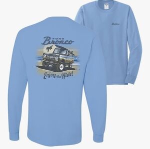 Classic Vintage Ford Bronco Enjoy the Ride Cars and Trucks Men Long Sleeve Shirt